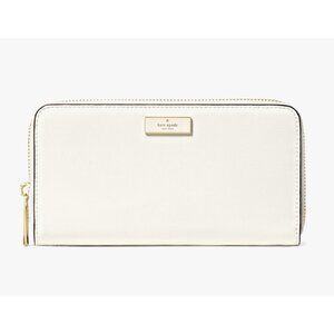 New Kate Spade Bridget Crinkle Patent Large Continental Wallet Meringue